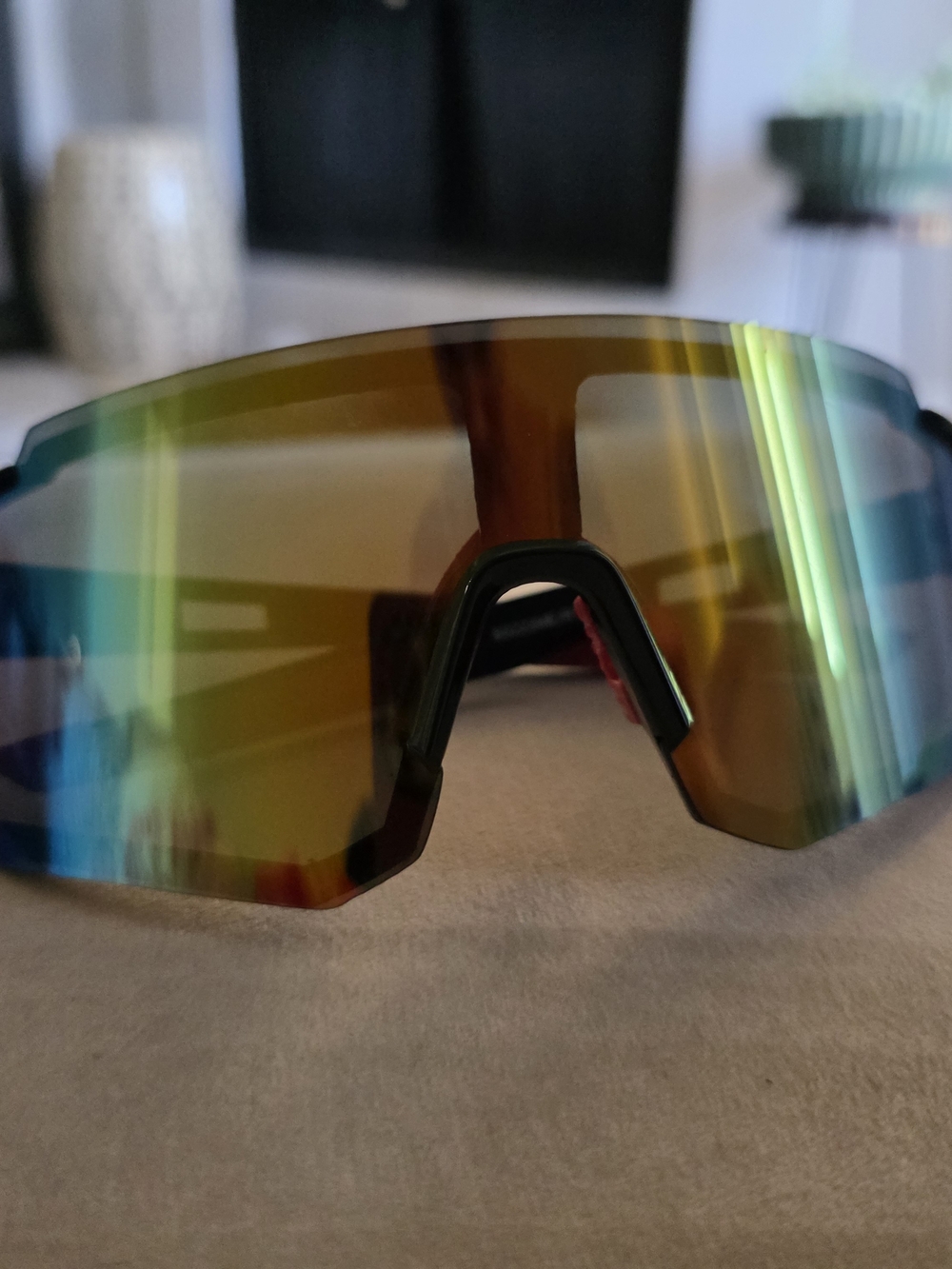 Sport Shield Sunglasses with Mirrored Ombre Lens